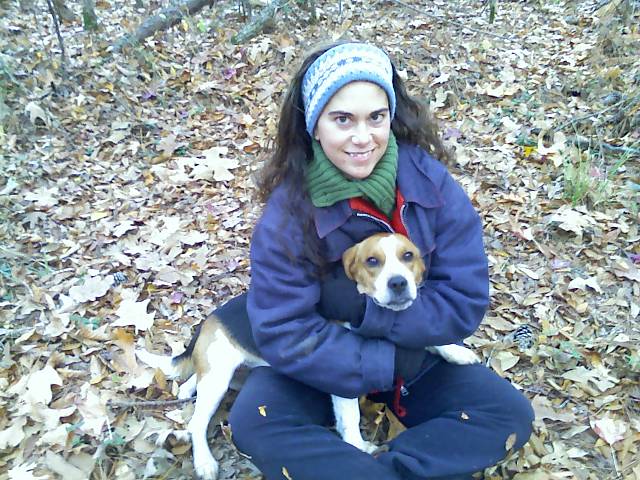 Stacy with her beagle, "Monty"
